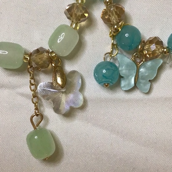 Green and Blue Beaded Bracelets with Nature-Inspired Charms - Picture 4 of 4